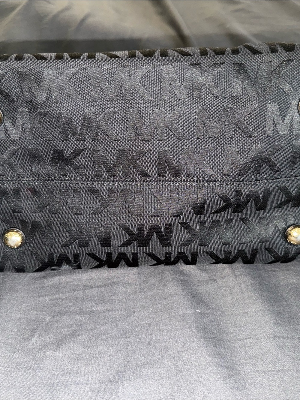Michael Kors Black MK Logo Satchel with Gold Hardware - Picture 3 of 4
